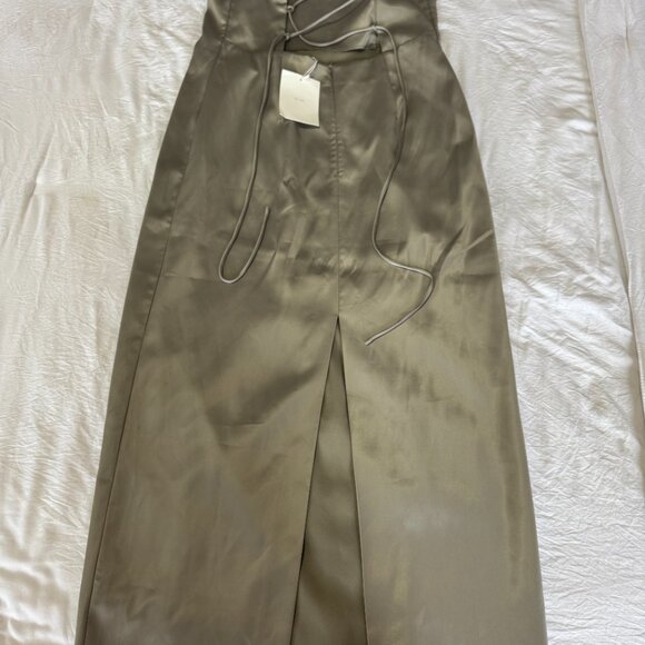 OAK + FORT Grey Strapless Corset Dress - Picture 4 of 8